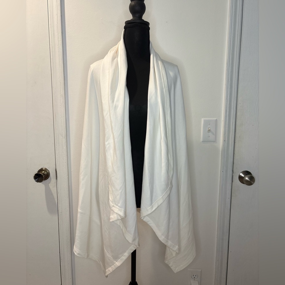 Lauren Ralph Lauren White Cardigan Open Front Shawl #127